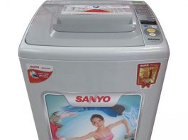Cách vắt khô quần áo bằng máy giặt Sanyo